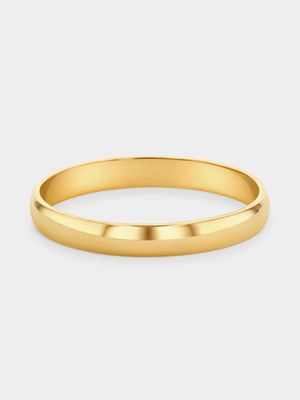 Yellow Gold Dual Texture Bevelled Edge Ring
