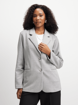 Jet Women's Grey Textured Blazer