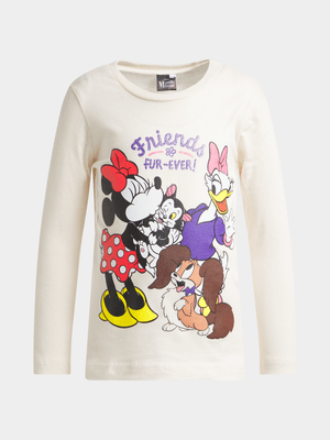 Jet Younger Girls White Minnie Mouse T-Shirt