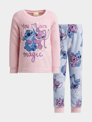 Jet Younger Girls Pink & Blue Lilo & Stitch PJ Set