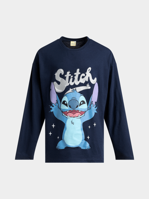 Jet Older Girls Navy Lilo & Stitch Long Sleeve T-Shirt