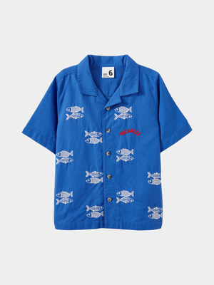 Cotton On Kids  Blue Boy Cabana Short Sleeve Shirt