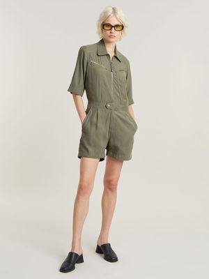 G-Star Women's Zip Green Playsuit