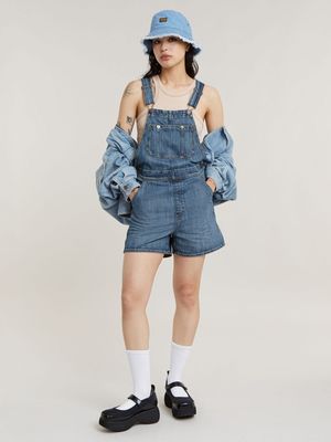 G-Star Women's Faded Blue Short Dungaree