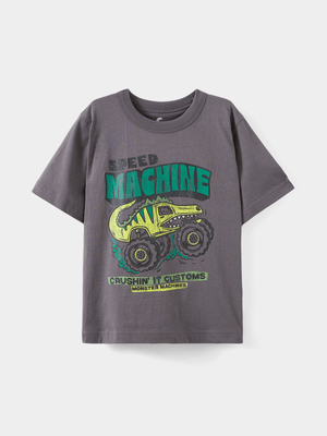 Cotton On Boy Grey Jonny Short Sleeve Graphic Print T-Shirt