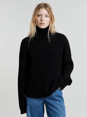 G-Star Women's Loose Turtle Knitted Black Sweater