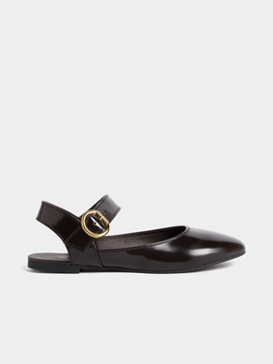 Jet Women's Brown Buckle Ankle Pump