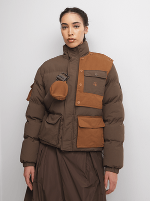 Anatomy Women's Brown Utility Puffer Jacket