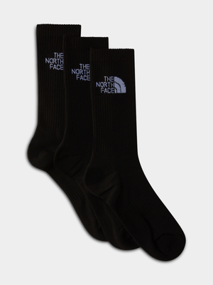 The North Face Black Multi Sport Cush Crew3P  Socks