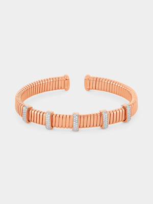 Rose Gold Vermeil Ribbed Cuff