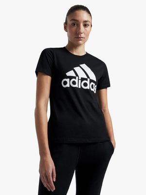adidas Womens Badge Of Sport Black/White Tee