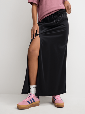 Redbat Athletics Women's Black Tricot Maxi Skirt