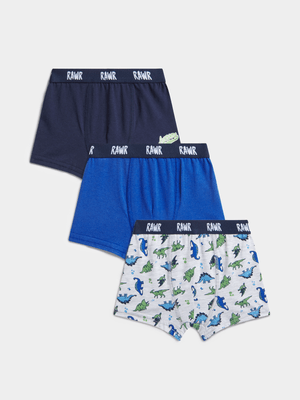 Jet Younger Boys Multicolour 3 Pack Awesome Dino Bodyshort