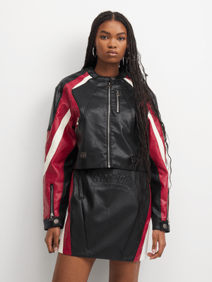 Redbat Women's Black/Red Biker Jacket