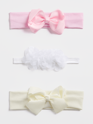 Jet Baby Multicolour 3 Pack Bow Headbands