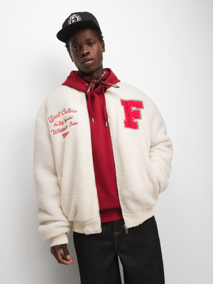 The FIX Men's Natural Borg Varsity Bomber Jacket