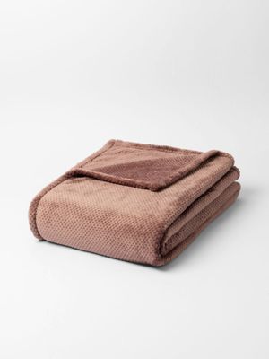 Recycled Waffle Mink Throw Berry 130x180cm