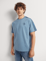 bibiy. fitted tee blue【正規品】 Fabiani Men's Blue Shoulder Tape T-shirt | Bash