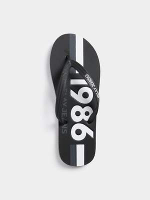 Relay Jeans Men's Sport 1986 Black Flip Flops