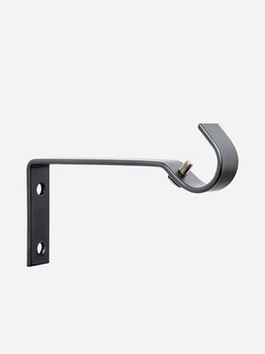Metal Single Curtain Rod Bracket Black 25mm