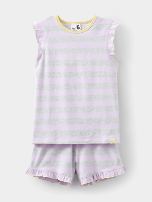 Cotton On Kids Purple Kids Stacey Short Sleeve Flutter Pyjama