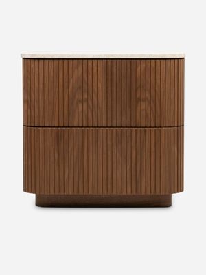 Prague Pedestal Marble Walnut