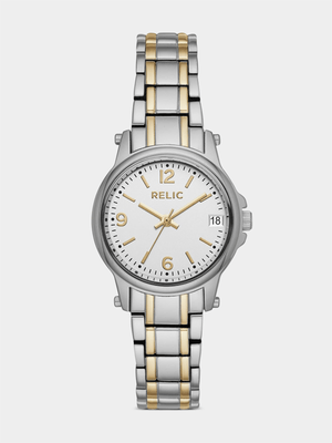 Relic By Fossil Matilda Silver & Gold Plated Bracelet Watch