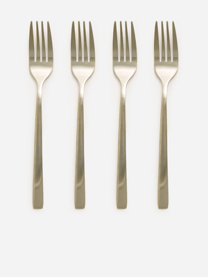 Excellent Houseware Gold Cake Fork Set Of 4Pcs