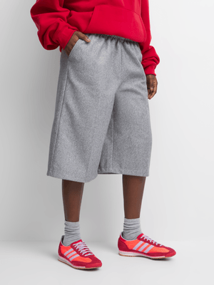 The FIX Women's Grey Melange Bermuda Pull On Shorts