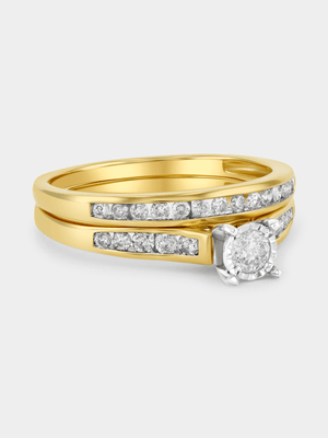 Yellow Gold 0.51ct Diamond Round Channel Twinset Ring