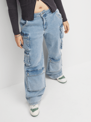 Redbat Women's Medium Wash Utility Jeans