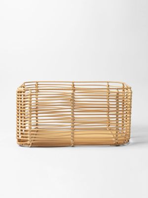 Woven Storage Basket Plastic Rattan Large