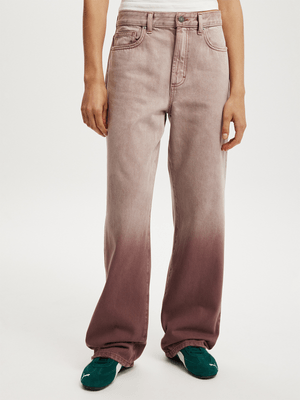 Women's Cotton On Pink 91 Straight Jeans