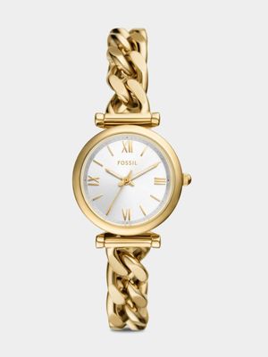 Fossil Carlie Gold Plated Stainless Steel Bracelet Watch