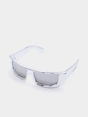 The FIX Unisex Silver Square Sunglasses