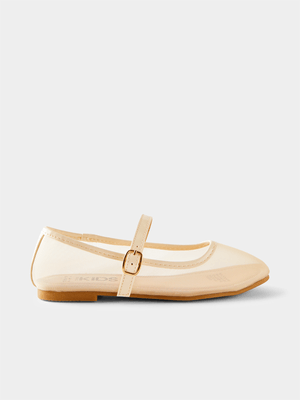 Cotton On Kids Beige Olivia Ballet Flat Shoes