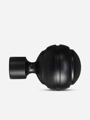 25mm Ridged Ball Finial Black