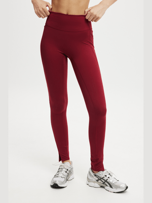 Women's Cotton On Red Active Ultra Soft Side Pocket Full Length Tights