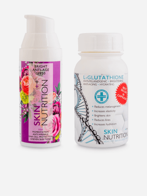 Skin Nutrition SPF50 Bright Anti-Age with Free 30 Caps L-Glutatione