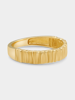 Yellow Gold Bark Texture Duet Ring