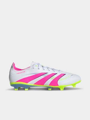 adidas Mens Predator League FG/MG White/Pink/Lemon Boots
