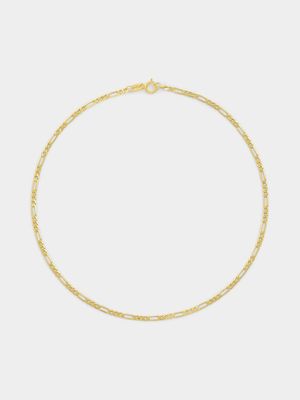 Yellow Gold Figaro Chain Anklet