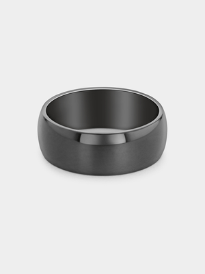 Zirconium Black Toned Men’s Polished Edge Ring