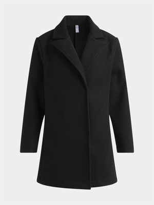 Exact Younger Girl's Black Melton Coat