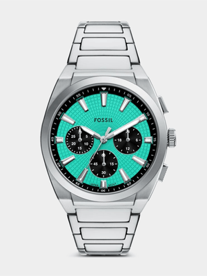Fossil Everett Turqoise Dial Stainless Steel Chronograph Bracelet Watch