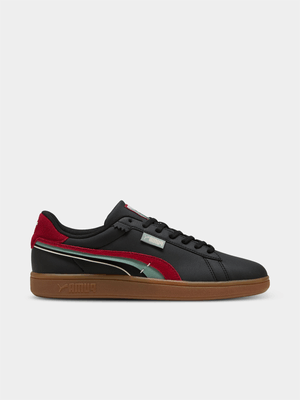 Mens Puma Smash 3.0 Black/Red Sneaker