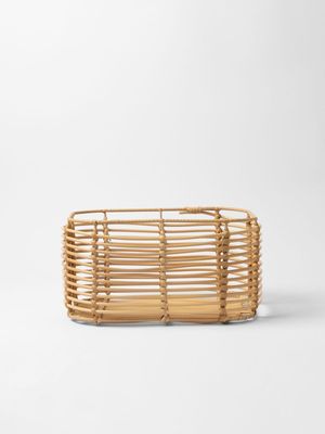 Plastic Rattan Woven Storage Basket Medium
