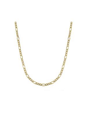 Yellow Gold & Sterling Silver  Figaro Chain