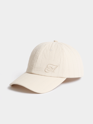 Archive Unisex Quilted Ecru Peak Cap