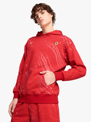 Puma Men's Ferrari Race Scuderia Ferrari HP Race Colour Splash Red Hoodie